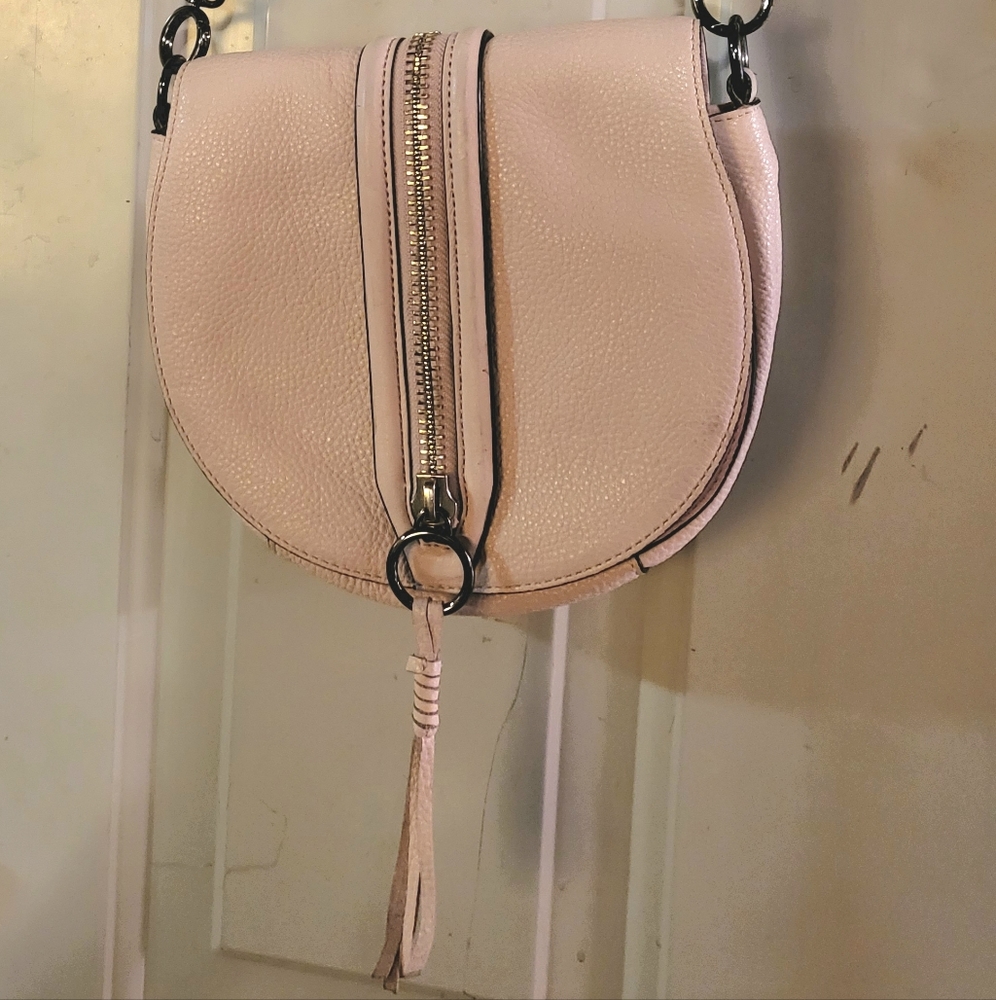Rebecca Minkoff Pink Pebble Leather Mara Saddle Bag